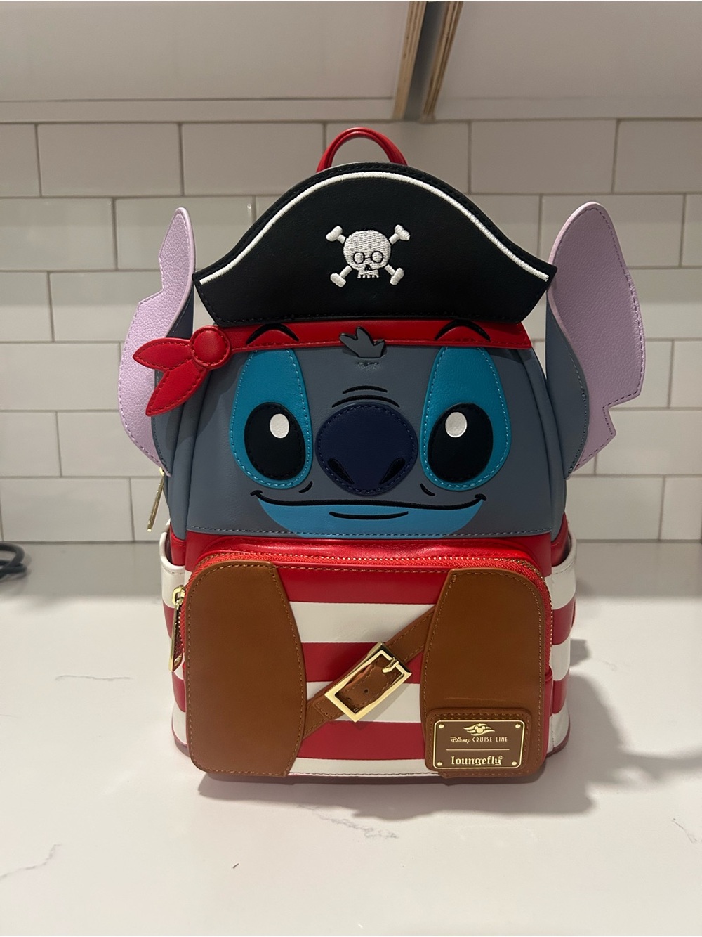 Disney Loungefly Kids Pirate Stitch Mini Backpack - Blue, Red & Purple